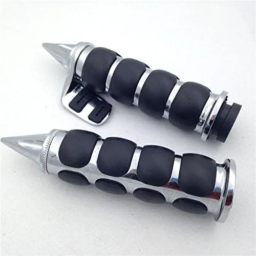 SMT-Cromado Spike 1" empuñadura de goma con cabezal de acelerador contorneado compatible con Suzuki Intruder LC 1500 Boulevard C90 Volusia 800