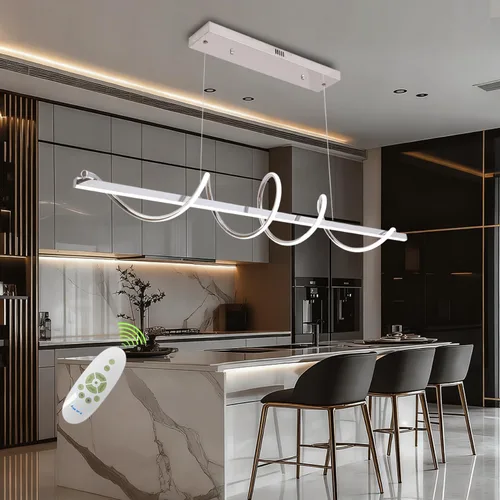 Miniatura 16 de Lámpara Colgante Moderna - Candelabro LED Dorado para Comedor con Giro Creativo en Forma de Serpiente - Iluminación LED Galvanizada en Oro para Isla