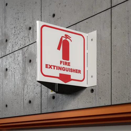 Miniatura 2 de Mantente seguro con nuestro letrero de extintor de incendios plegado que cumple con la normativa OSHA, 5 x 7 pulgadas, aluminio de 0.039 pulgadas