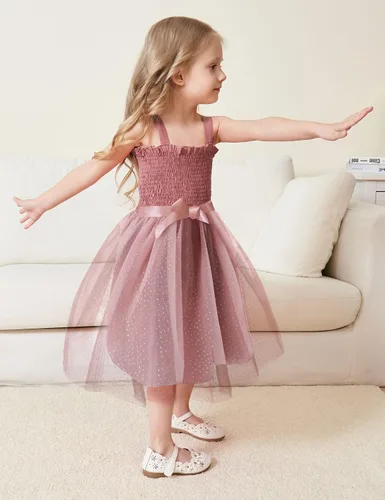 Miniatura 2 de Vestido tutú en capas para niñas pequeñas, sin mangas, vestido de tul de princesa para boda, fiesta de cumpleaños, 2-6T