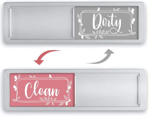 Miniatura 9 de Elegante imán para lavavajillas con texto en inglés "Clean Dirty", fácil de leer, fuerte magnético para decoración de cocina del hogar