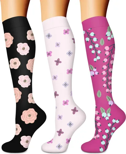Miniatura 11 de Calcetines de compresión para mujeres y hombres (3 pares) – El mejor apoyo para enfermeras, correr, senderismo, recuperación y calcetines de vuelo