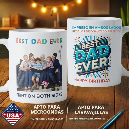 Miniatura 2 de Taza de café personalizada con foto, texto o logotipo, taza de cerámica personalizada de 11 onzas, regalo personalizable para hombres, mujeres