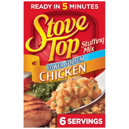 Stove Top Mezcla de relleno de pollo baja en sodio, 6 onzas