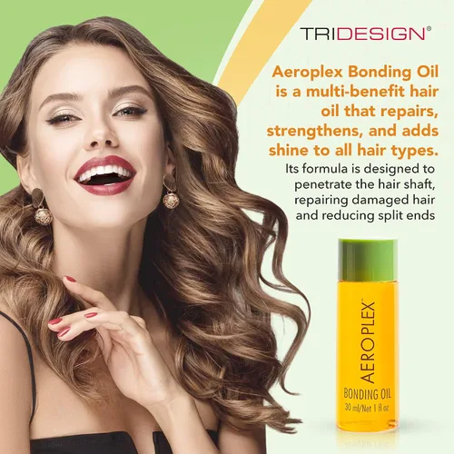 Miniatura 4 de TRIDESIGN Aeroplex - Aceite de unión – Repara, promueve el crecimiento y evita la rotura – Suero sedoso para cabello seco, dañado y encrespado