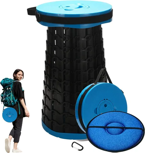 Miniatura 13 de 2025 Taburete plegable XXL mejorado con cojín, capacidad de 1000 libras y 19.7 pulgadas de alto, asiento plegable telescópico portátil más ancho