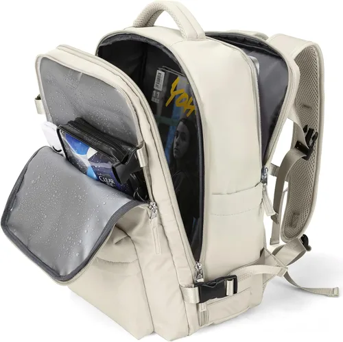 Miniatura 20 de WONHOX - Mochila grande, aprobada para vuelo, unisex, para viajes, trabajo, negocios o laptop, a1-Negro, Medium