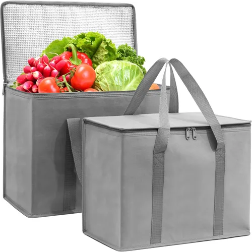 Carrywell (No fabricado en China) Bolsas de comestibles reutilizables aisladas, bolsa de catering y entrega para alimentos fríos y calientes, bolsa