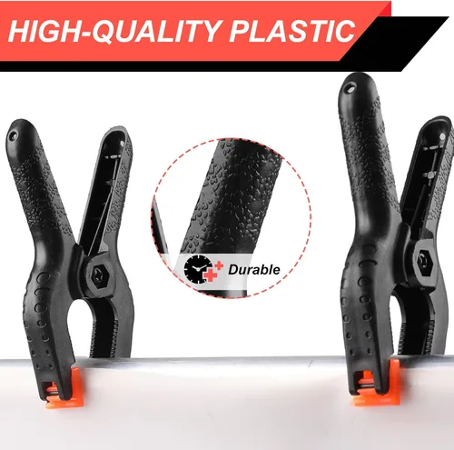 Miniatura 3 de Paquete de 2 abrazaderas de resorte, clips de plástico de 8.5 pulgadas, clips de fondo pequeños, abrazaderas resistentes, clips de resorte