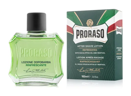 Loción para después de afeitar Proraso para hombres, refrescante y tonificante con aceite de mentol y eucalipto, 3.4 onzas líquidas (Paquete de 1)