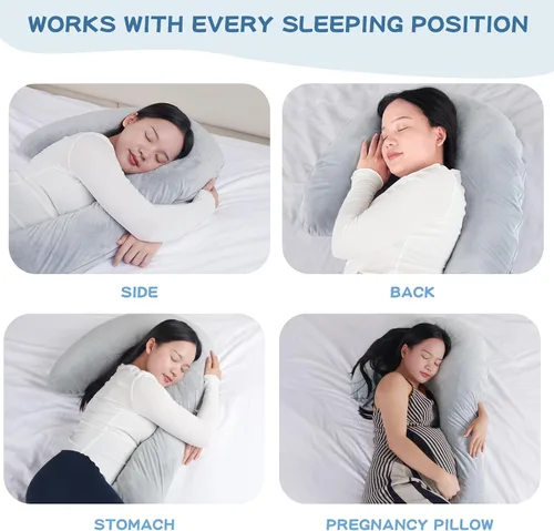 Miniatura 4 de SAHEYER Almohada corporal para dormir de lado, almohada de espuma viscoelástica de 68 pulgadas de largo con funda, almohada de cuerpo completo