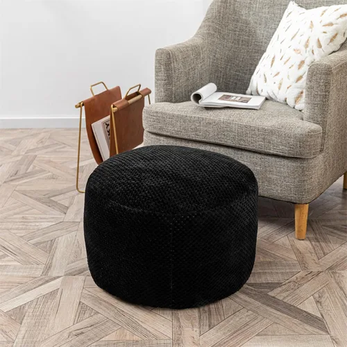 Miniatura 2 de Asuprui Puf otomano de relleno, reposapiés otomano de relleno, taburete suave con relleno, 20 x 20 x 12 pulgadas, silla mullida para el suelo