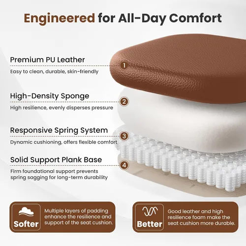 Miniatura 5 de BESTFAIR Silla de oficina grande y alta, silla ejecutiva de capacidad de 400 libras con respaldo alto y reposapiés, silla de oficina ergonómica