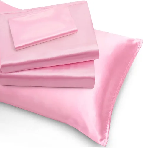 Miniatura 14 de Homiest Juego de sábanas de satén de lujo de 3 piezas con bolsillo profundo, 1 sábana bajera + 1 sábana encimera + 1 funda de almohada