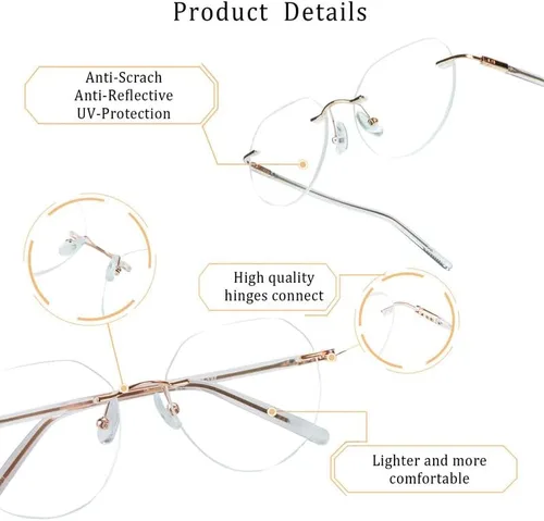 Miniatura 2 de LifeArt Blue Light Blocking Reading Glasses, Reduce Eyestrain, Stylish for Men and Women E2_(claro claro)