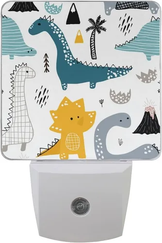 Miniatura 10 de Lámpara de noche LED enchufable con sensor de luz, libélulas florales grungy, luz blanca, paquete de 2 unidades, para pasillo, baño, dormitorio