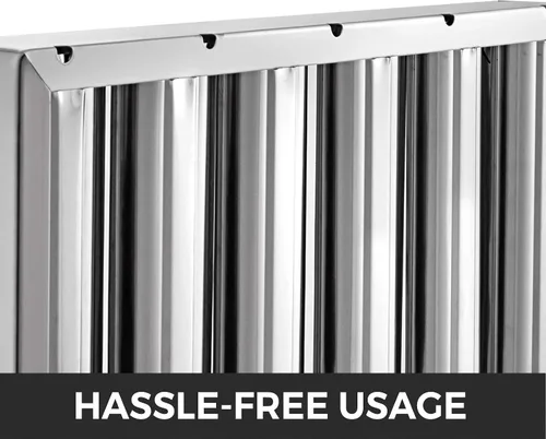Miniatura 6 de VBENLEM Paquete de 6 filtros de campana de 19.5 pulgadas de ancho x 15.5 pulgadas de alto, filtros de campana comercial de acero inoxidable 430