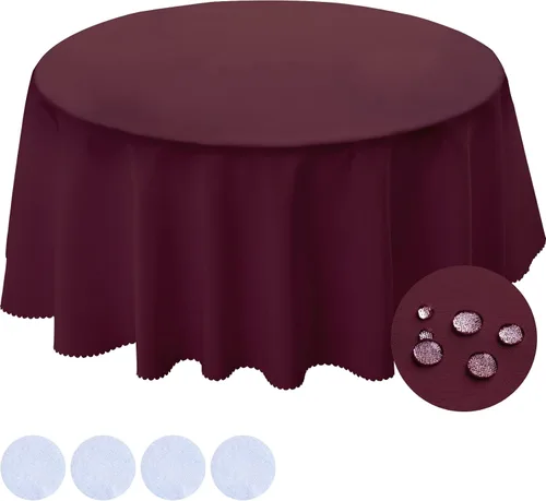 Miniatura 17 de BYDOLL Mantel redondo de 48 pulgadas para la parte superior de un máximo de 38 pulgadas de diámetro, color beige, lavable, al aire libre, resistente