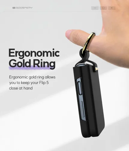 Miniatura 4 de GOOSPERY Goosepry - Funda con soporte de anillo compatible con Galaxy Z Flip 5, delgada, sólida y resistente, policarbonato duro para protección