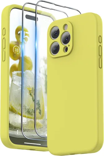 Miniatura 11 de SURPHY Funda diseñada para iPhone 15 Pro Max con protector de pantalla y cordón, correa de teléfono y funda de silicona líquida para teléfono