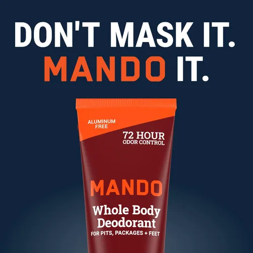 Miniatura 5 de Mando Desodorante para todo el cuerpo para hombres, crema invisible, control de olores de 72 horas, sin aluminio, sin bicarbonato de sodio, seguro
