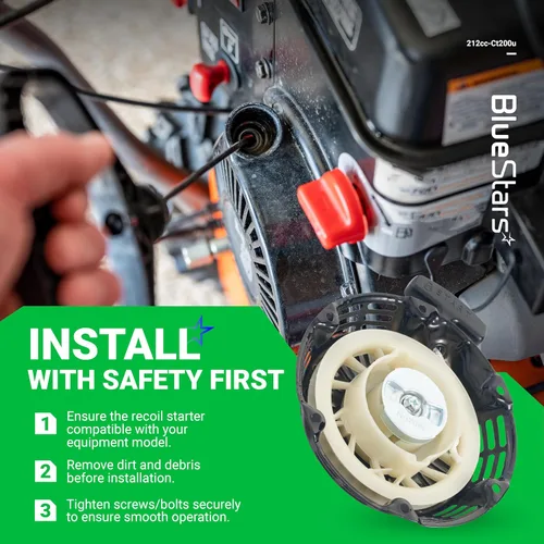 Miniatura 8 de BlueStars 212 Ct200u Arrancador de retroceso de arranque – Compatible con Predator 212 196cc 212cc 224cc 6.5HP 7HP OHV Engine Coleman CT200U BT200X