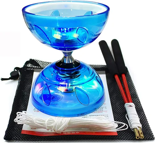 Miniatura 6 de Diabolo - Juego de yoyo chino, diábolo de triple rodamiento, juguetes de malabares con LED coloridos Diábolo con varillas de diablo, cuerda