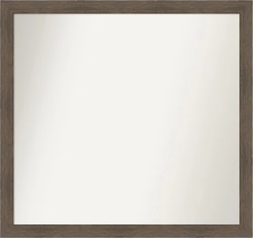 Miniatura 225 de Amanti Art Espejo de pared personalizado no biselado (24 x 27 pulgadas), marco estrecho de nogal chipre - varios tamaños personalizados - Espejo