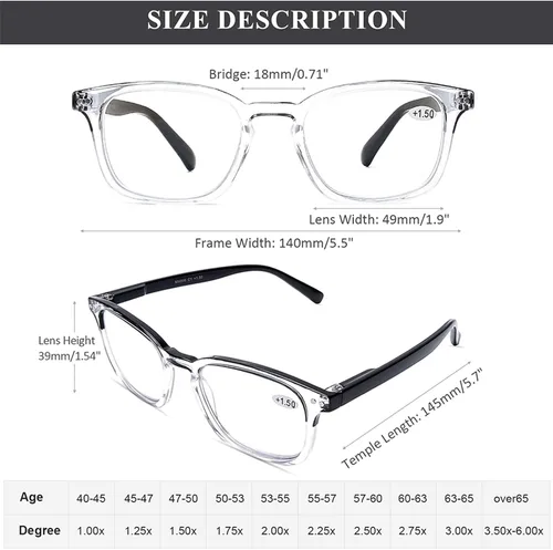 Miniatura 3 de AQWANO 4 Pack Computer Reading Glasses Blue Light Filter Clear Frames Readers Glasses for Men Women Paquete de 4