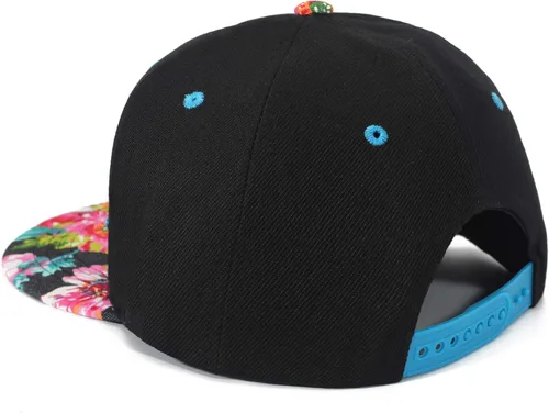 Miniatura 7 de ZLYC - Gorra de béisbol para mujer con impresión Tropical Floral neón con palabra Bordada - Snapback