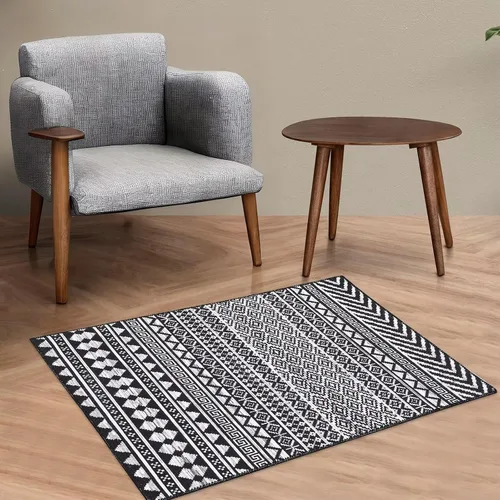 Miniatura 21 de Zacoo Alfombra bohemia para pasillo de 2 x 6 pies, alfombra geométrica de pelo bajo, antideslizante, resistente a las manchas, para cocina, marino
