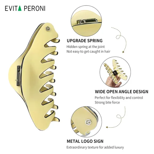 Miniatura 6 de EVITA PERONI Pinzas grandes para el cabello para mujer, pinzas de pelo de 4.7 pulgadas para cabello fino y rizado, pinzas grandes, pinzas