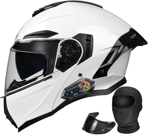 Miniatura 11 de Casco Modular Moto con Bluetooth Integrado, Doble Visera para Día/Noche, Ventilación Avanzada Múltiple, Forro Extraíble Lavable, Certificado DOT
