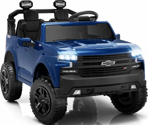 Miniatura 12 de First Ride On 24V 2 Plazas Paseo en Juguetes Chevrolet Silverado con Licencia, Vehículo Eléctrico con Control Remoto y Cinturones de Seguridad, Negro