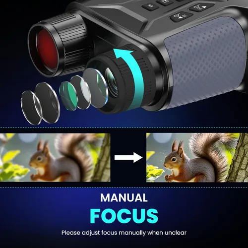 Miniatura 5 de Prismáticos de visión nocturna para adultos y niños - Cámara de gafas de visión nocturna infrarroja con pantalla de 4.5'' con estuche, video 4K