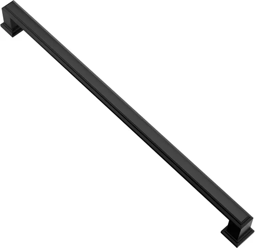 Miniatura 23 de Alzassbg - Paquete de 10 tiradores de gabinete de níquel negro cepillado de 3 pulgadas (76mm) con agujero central, manijas de gabinete de cocina