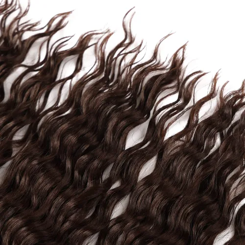 Miniatura 7 de MAYSA Extensiones de cabello sintético de ganchillo con ondas oceánicas, color 4 marrón, 22 pulgadas, rizado trenzado, extensiones de cabello