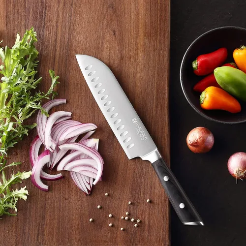 Miniatura 7 de Santoku Knife - Cuchillo Santoku Ultimate de 7 pulgadas, cuchillo de cortar con borde Granton diseñado para verduras, asados, carne, aves, etc.