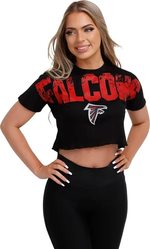 Miniatura 14 de FOCO NFL Womens NFL Team Logo Ladies Fashion Distressed Wordmark Petite Size Crop Top Shirt