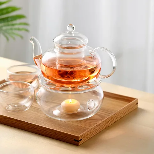 Miniatura 5 de CNGLASS Juego de 4 tazas de té de vidrio de doble pared de 3.4 fl oz, tazas de té transparentes con aislamiento asiático, pequeña taza de espresso
