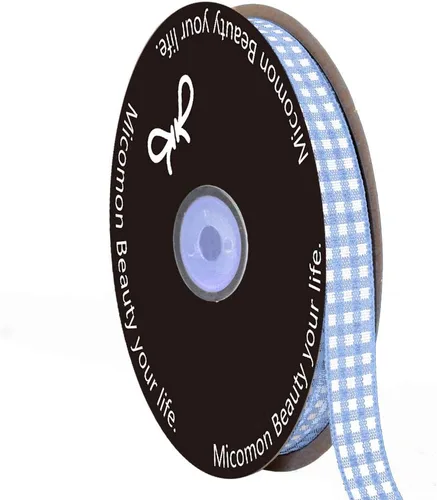 Miniatura 51 de Cinta de cuadros a cuadros vichy marrón 25 yardas cada rollo 100% poliéster (1 pulgada, marrón)