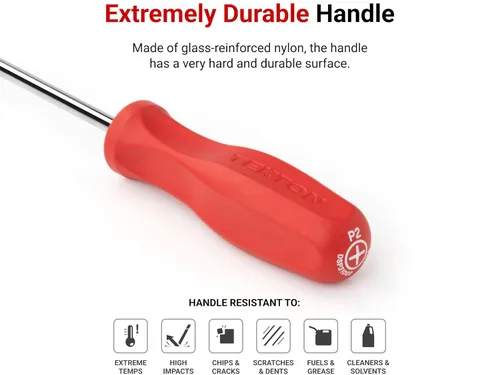 Miniatura 4 de TEKTON Destornillador Phillips #2 de mango duro DSP31002 Fabricado en Estados Unidos