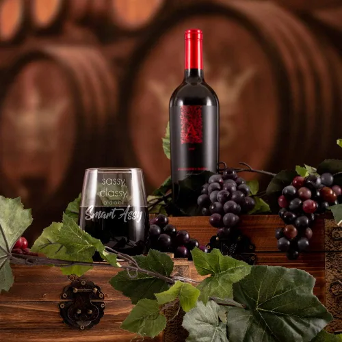 Miniatura 6 de IT'S A SKIN Divertida copa de vino sin tallo de 17 onzas con frases divertidas para mujeres. Para la mujer atrevida con clase e inteligente y mejor