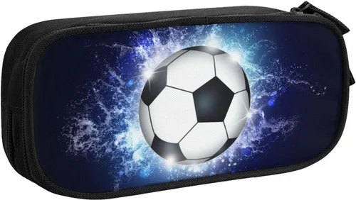 Miniatura 10 de Estuche para lápices de baloncesto para niños y niñas, estuche negro fresco de alta capacidad con cremalleras, caja de lápices deportiva