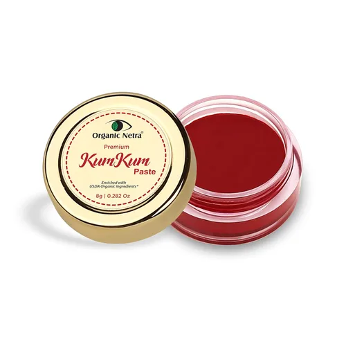 Miniatura 8 de Organic Netra Pasta Sindoor/Kumkum Resistente al agua de larga duración, a prueba de manchas Color granate profundo puro y natural, larga 2-Rojo