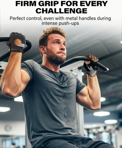 Miniatura 3 de VINSGUIR Guantes de entrenamiento para hombres y mujeres, guantes de levantamiento de pesas con excelente agarre, guantes de gimnasio ligeros