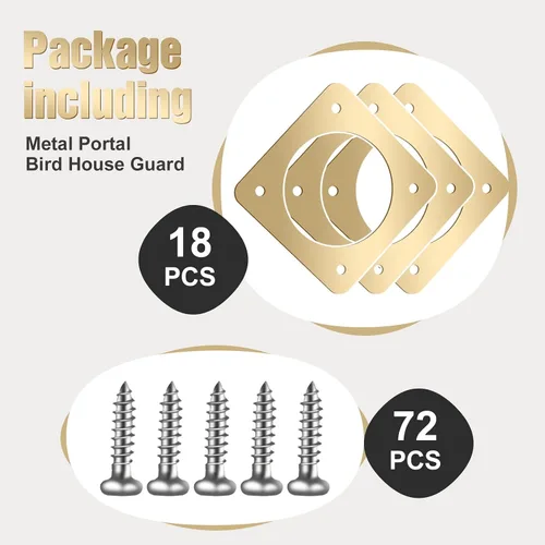 Miniatura 3 de Hotop 18 piezas de 1 1/2 pulgadas de apertura de metal para casa de pájaros, protector de agujero de casa de pájaros con protectores abiertos
