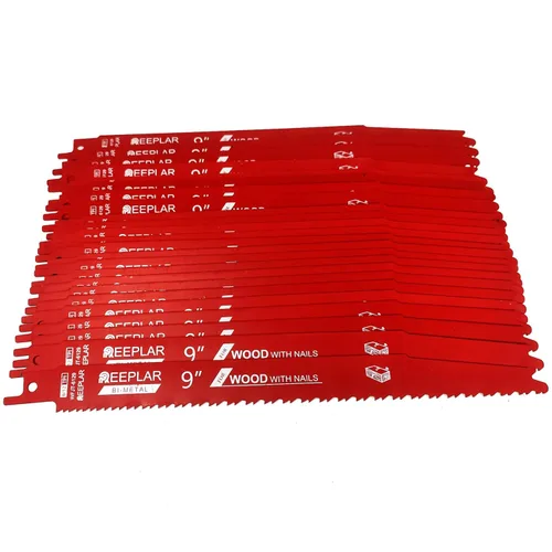 Hojas de sierra para clavos y pernos Sawzall, Hojas de sierra alternante de 9 pulgadas 6/12 TPI, Hojas de sierra bimetálicas Sawzall con clavos