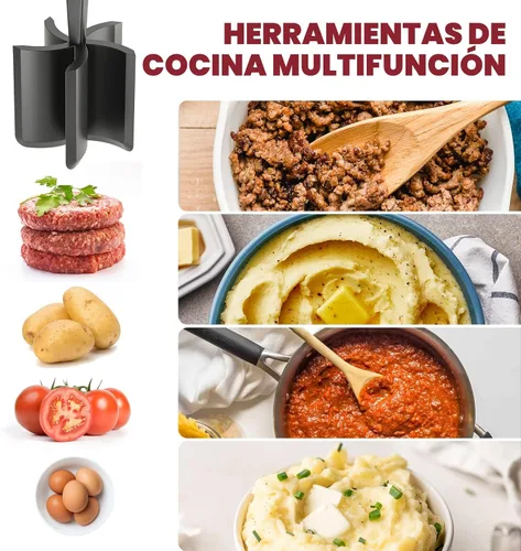 Miniatura 3 de Picador de carne, molinillo de hamburguesas, triturador de alta calidad resistente al calor para carne molida, molinillo de hamburguesas, Negro