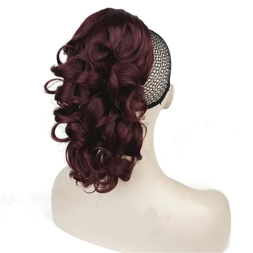 Miniatura 4 de Aimole Extensión de cola de caballo rizada con pinza de pelo medio largo de 12 pulgadas con clip (12TT26)